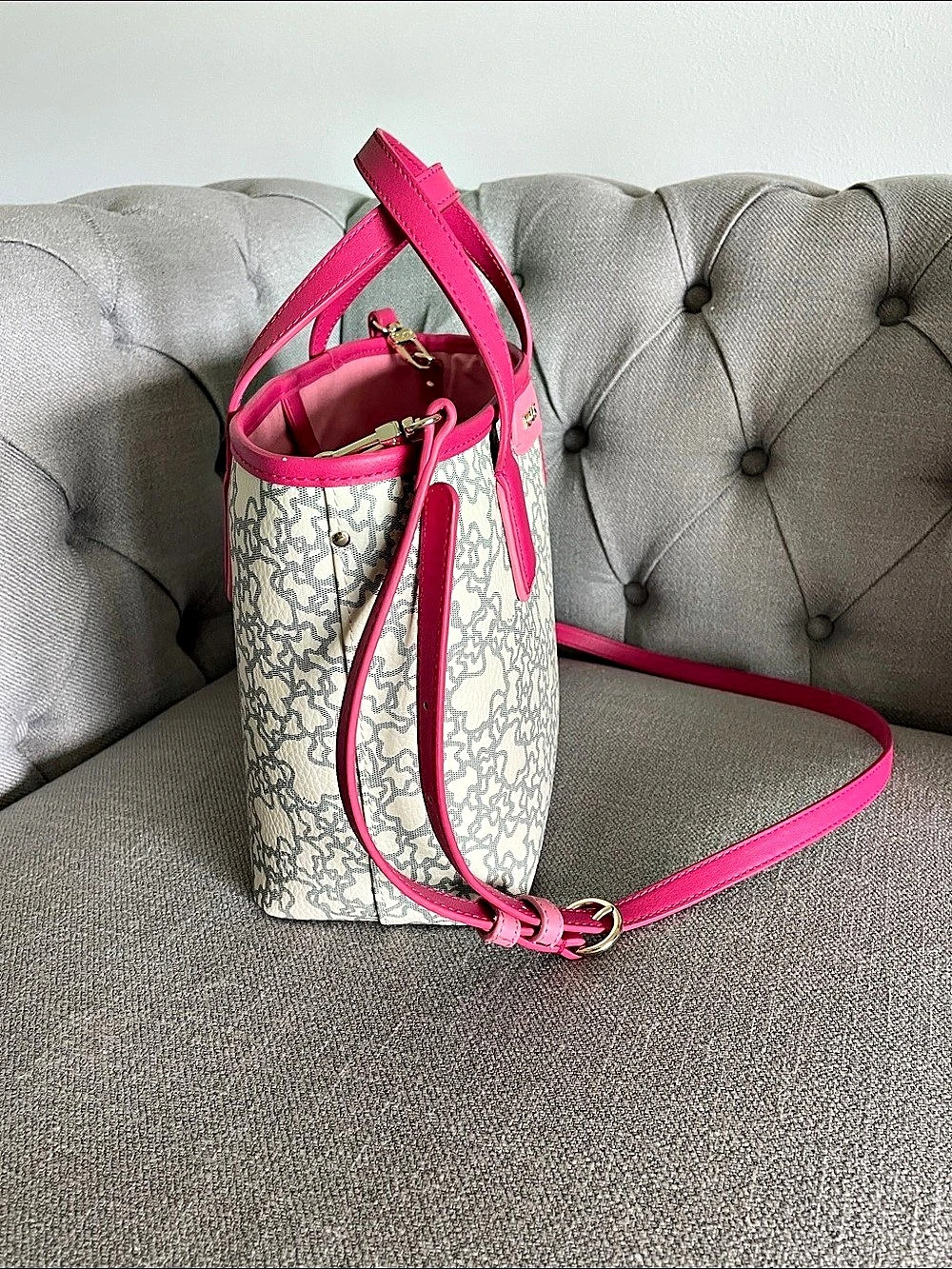 TOUS Patterned Tote Pink & White - Picture 6 of 11